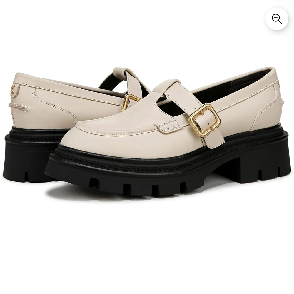 Sam Edelman Circus NY Cream Payson Loafers with Gold Buckle